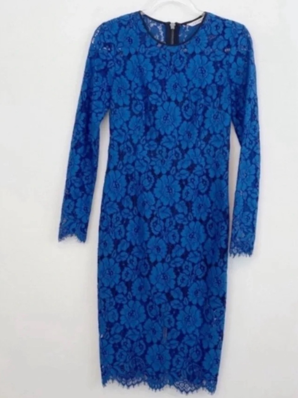 Veronica Beard Gynne Pencil Lace Dress NWT Size 2  Blue $650 Long Sleeve - Picture 4 of 4